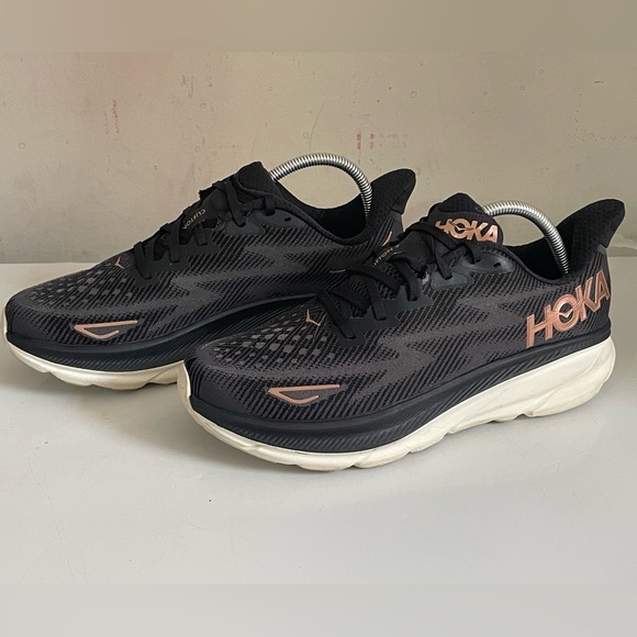 Hoka Clifton 9 Sneakers Running Shoes Mens 11 Black/Rose Gold main image 4